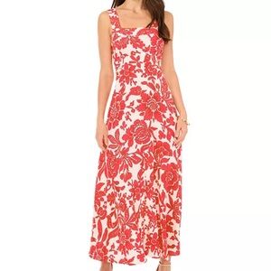 NWOT Vince Camuto Floral Red and White Maxi Dress - Size XL